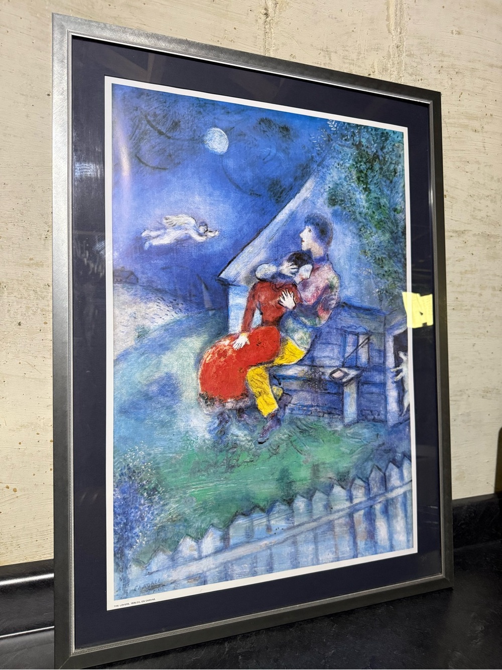Marc Chagall The Lovers 1929 Oil on Canvas Custom Frame Print 32x23 Israeli Art